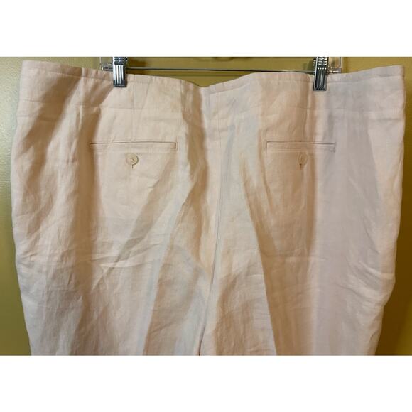 Talbots 100% Linen Cream Trousers Plus Size 24W NWT - Picture 8 of 8